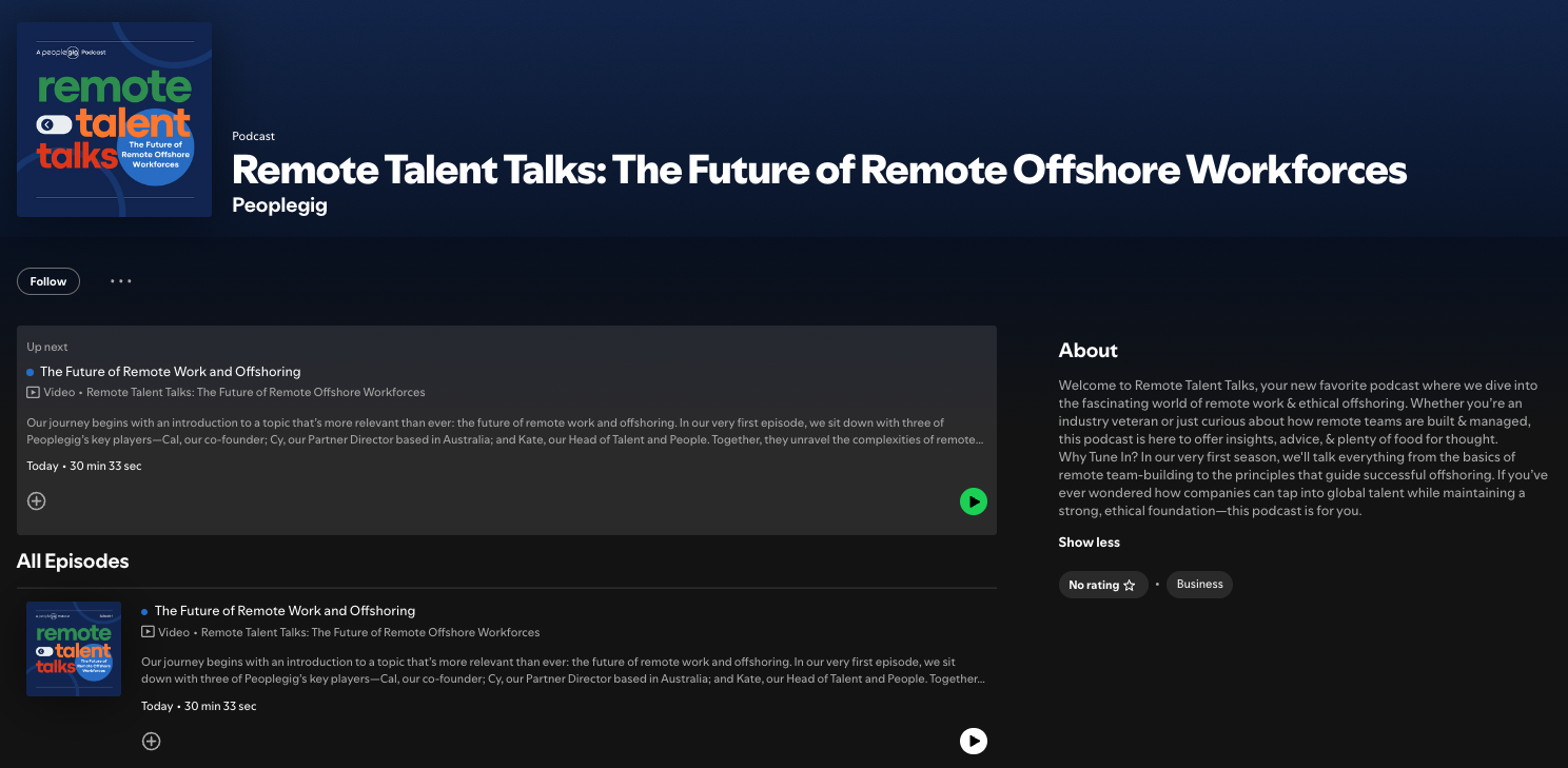 Remote Talent Talks - Spotify Podcast